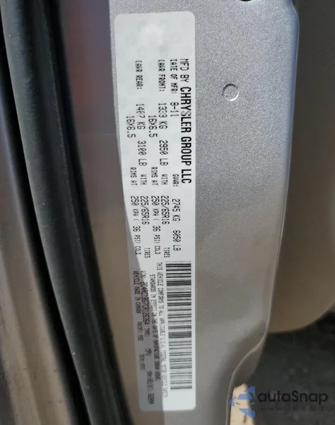 2012 Chrysler Town & Country Touring z USA, uszkodzony, nr VIN 2C4RC1BG7CR126364